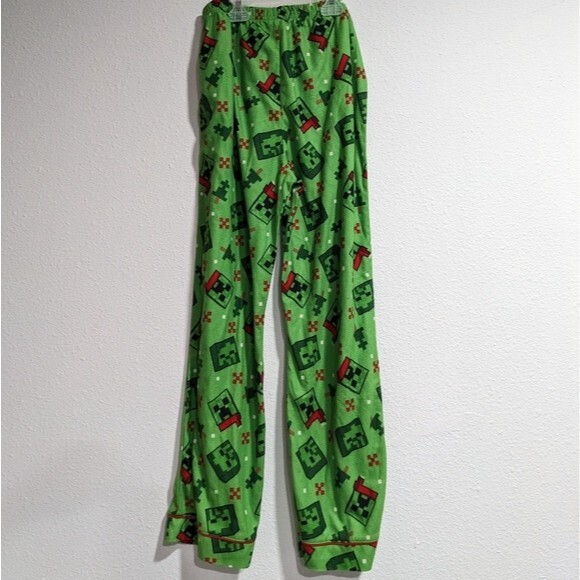 Minecraft Christmas Fleece Pajama Pants, Boys Large - Picture 1 of 10